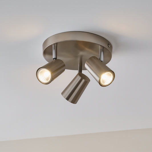 CGC LAYLA Adjustable Satin Nickel 3 Light Ceiling Spotlight