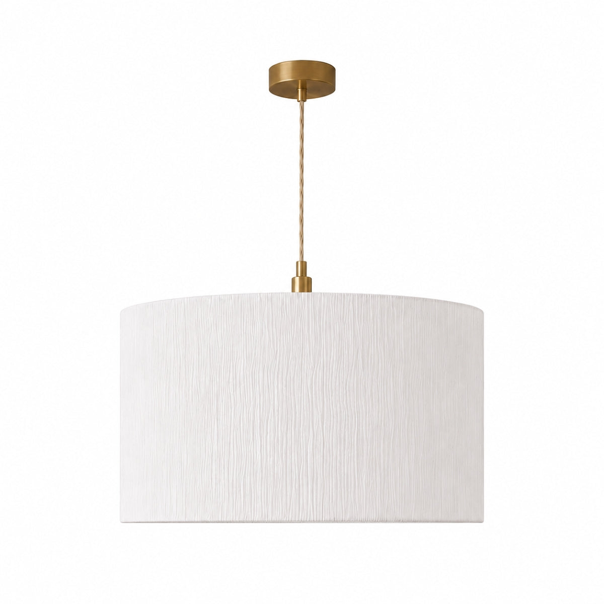 CGC Ramona 46cm White Ruffled Paper Large Round Drum Lampshade with Diffuser