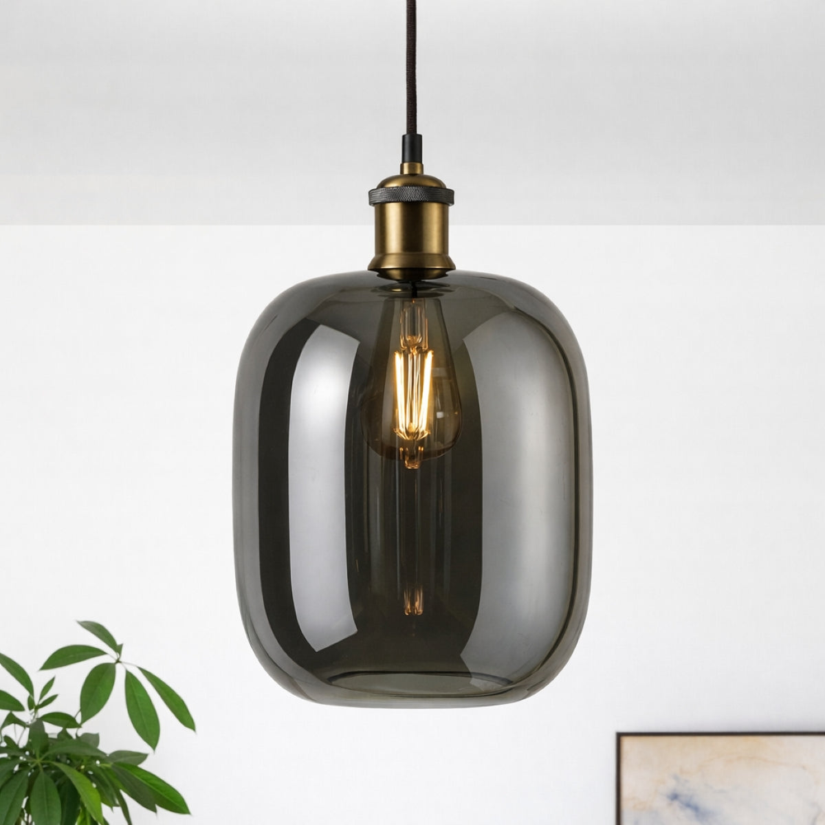 CGC LORNA Smoked Glass Cylinder Lampshade