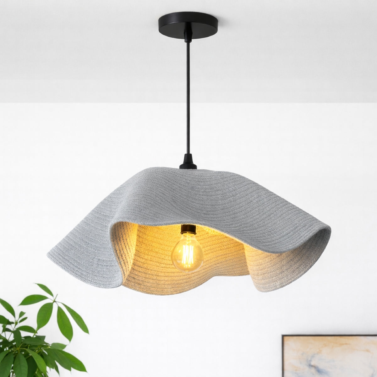 CGC Flora 64cm Grey Floppy Fabric Lampshade