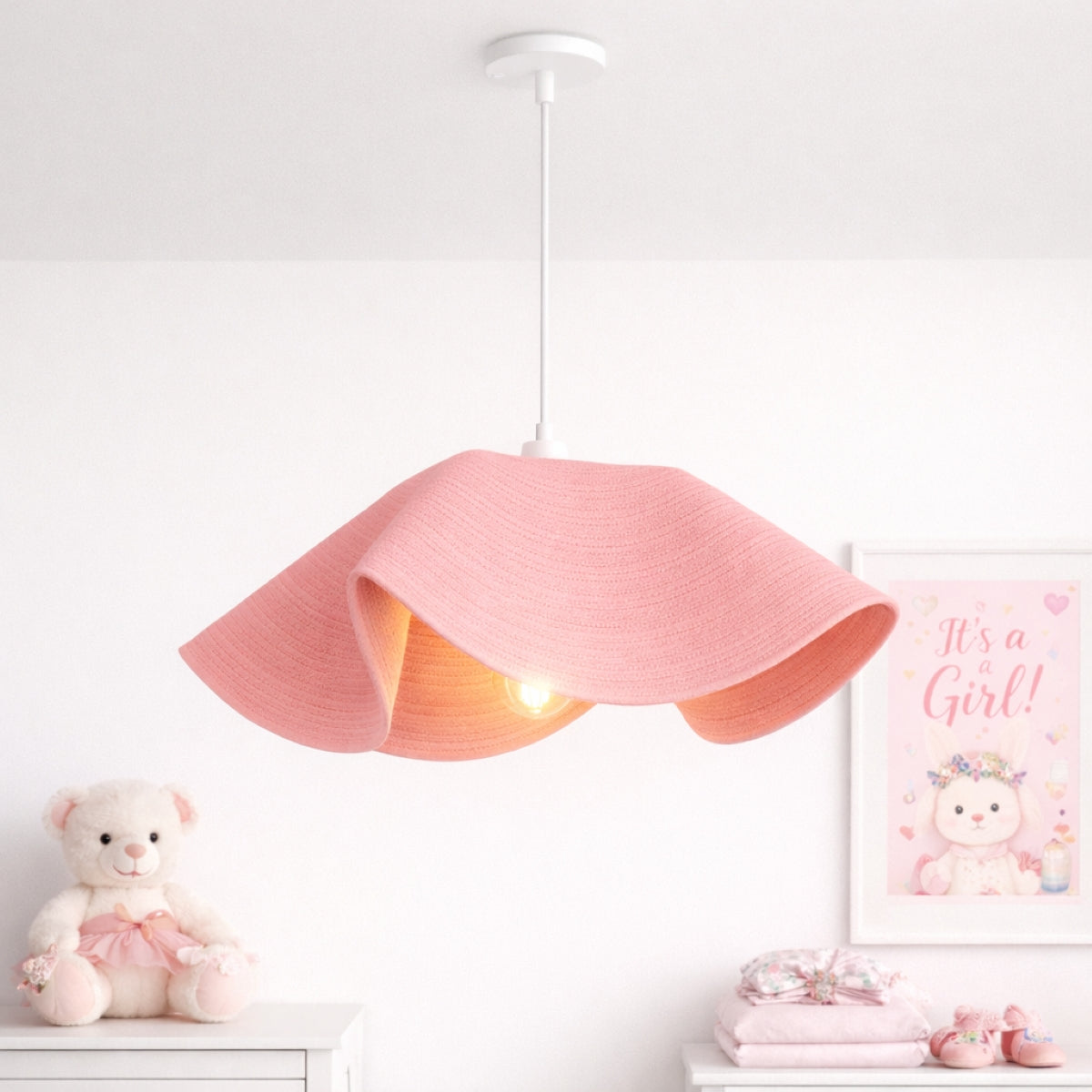 CGC Flora 64cm Pink Floppy Fabric Lampshade