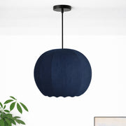 CGC LILA Navy Rounded Ribbed Stretch Cotton Fabric Lampshade