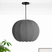 CGC LILA Grey Rounded Ribbed Stretch Cotton Fabric Lampshade