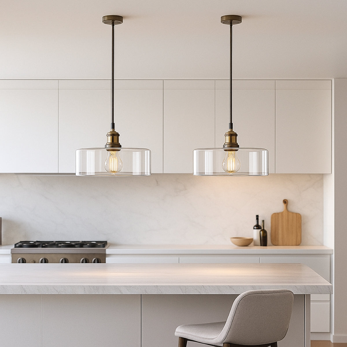 CGC MEGAN Clear Glass Round Lampshade