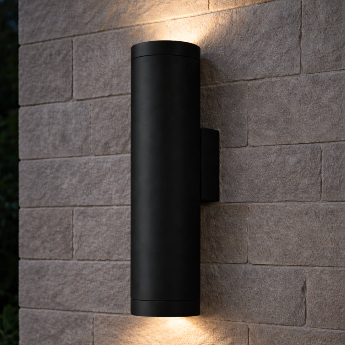 CGC LUCAS Black Extra Long GU10 Double Up and Down Outdoor Wall Light Spotlight IP44 Aluminium