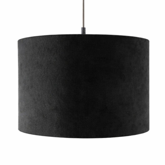 CGC LOLA Black Corduroy 30cm Lampshade Matching Silk Inner