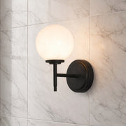 CGC MARLEY Matt Black Wall Light with Opal Globe