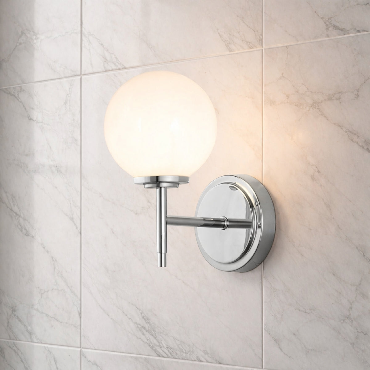 CGC MARLEY Chrome Opal Globe Wall Light