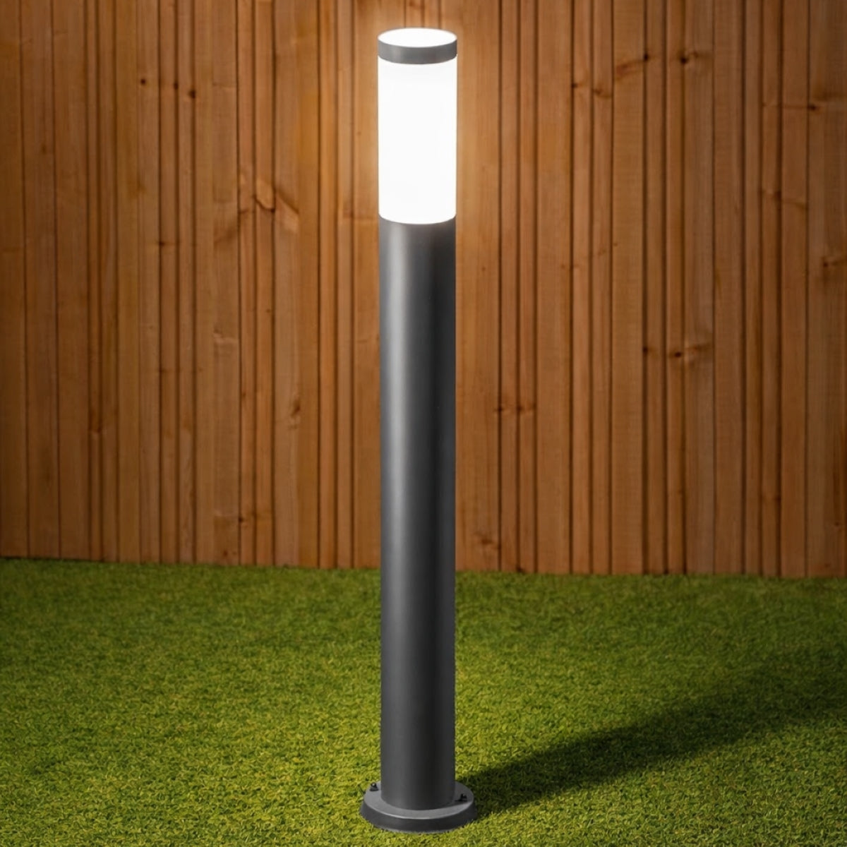 CGC ROME 1m Anthracite Dark Grey Outdoor Post Light Opal Diffuser