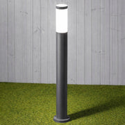 CGC ROME 1m Anthracite Dark Grey Outdoor Post Light Opal Diffuser