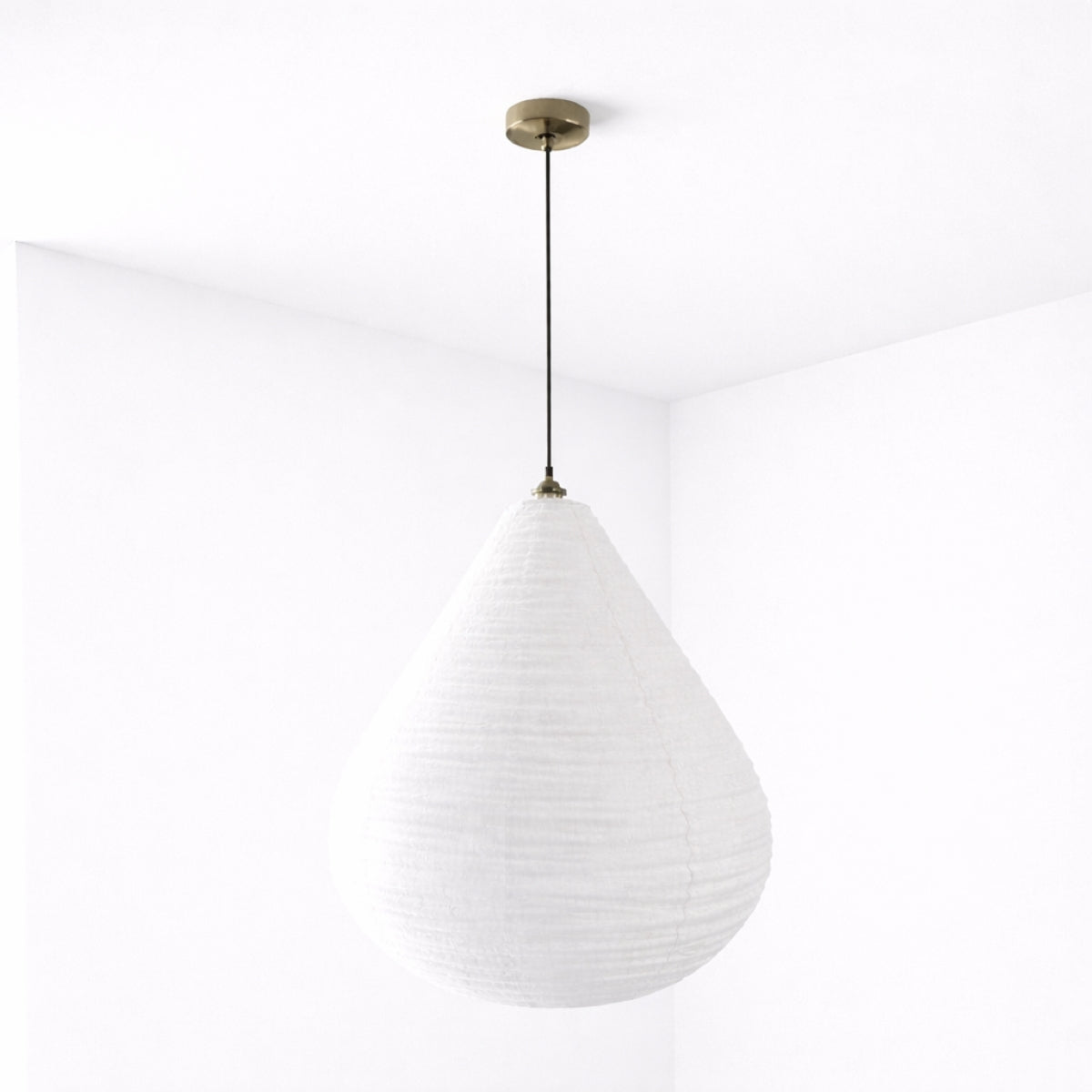 Mabel White Linen Large Teardrop Shape Easy Fit Hand Made Lampshade