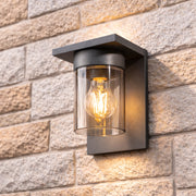 CGC AVERY Anthracite Grey E27 Outdoor Wall Light Lantern Smoked Diffuser IP54