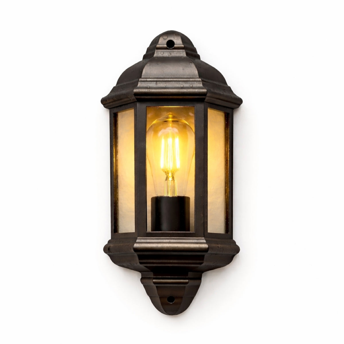 CGC FRED Black Outdoor Half Wall Light Lantern