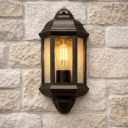CGC FRED Black Outdoor Half Wall Light Lantern