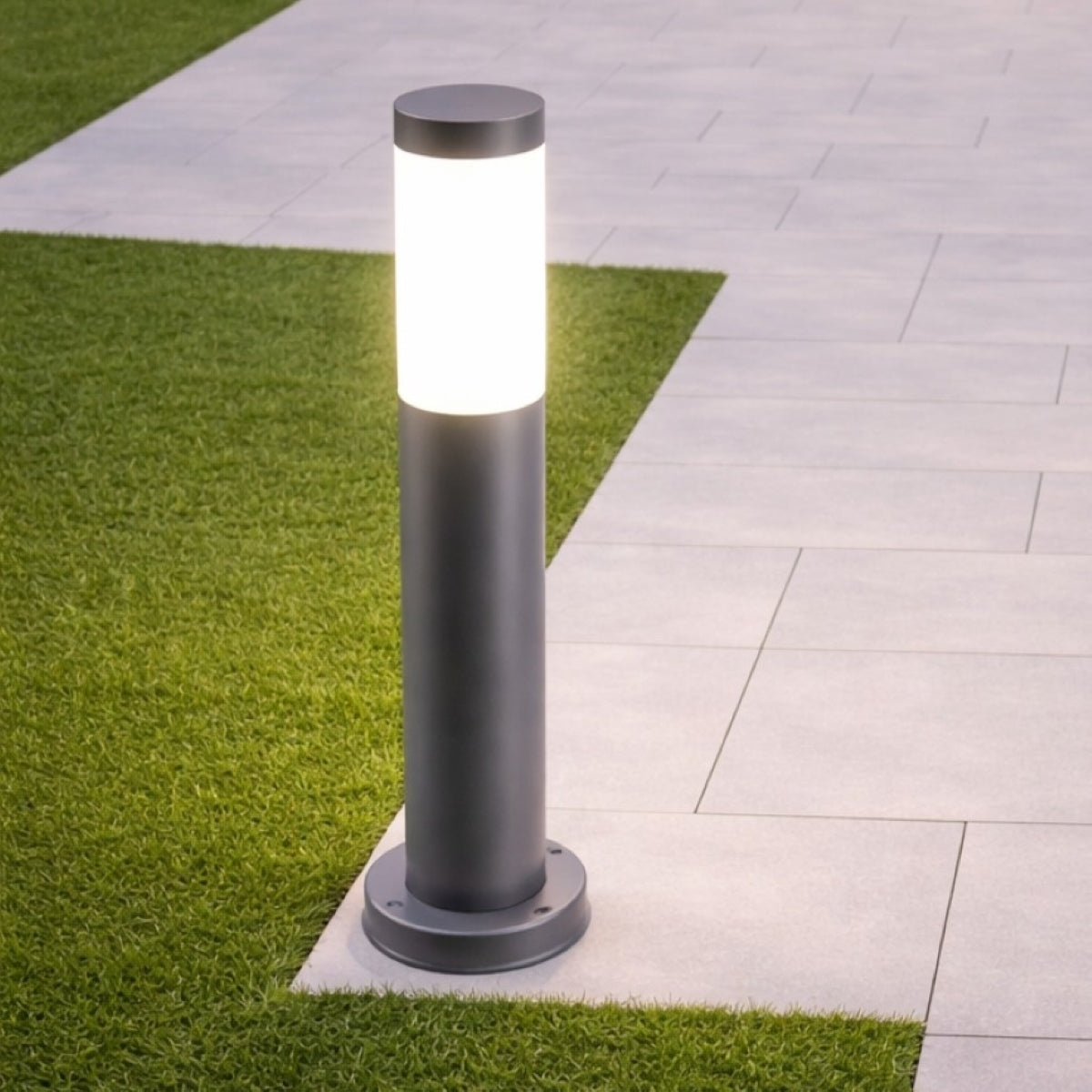 CGC ROME 0.5m Anthracite Dark Grey Outdoor Post Light Opal Diffuser