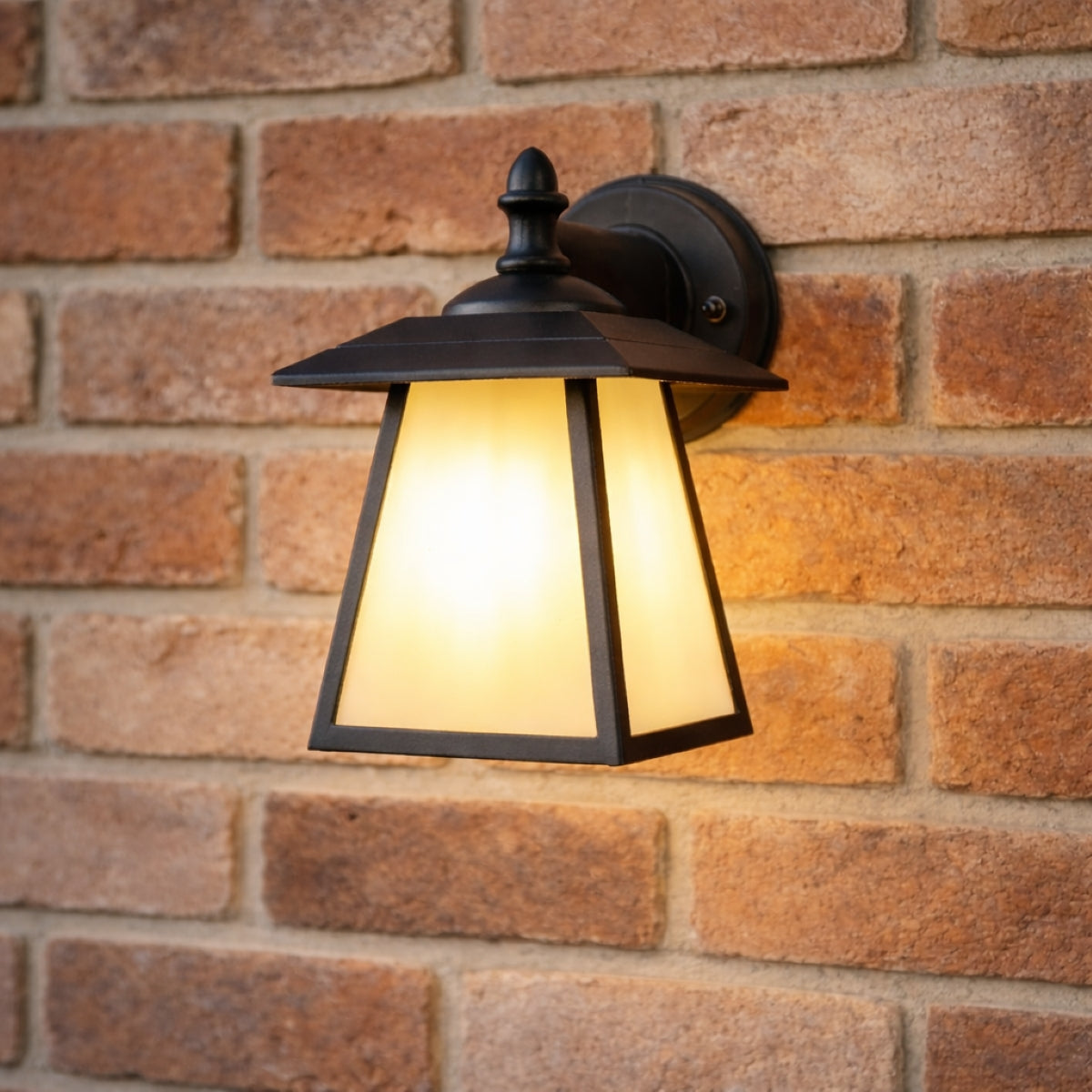 CGC CELINE Black Outdoor Wall Light Vintage Opal Diffuser E27 Standard Screw IP44