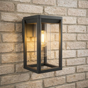 CGC MADDISON Anthracite Grey E27 Outdoor Wall Light Lantern Clear Diffuser IP54
