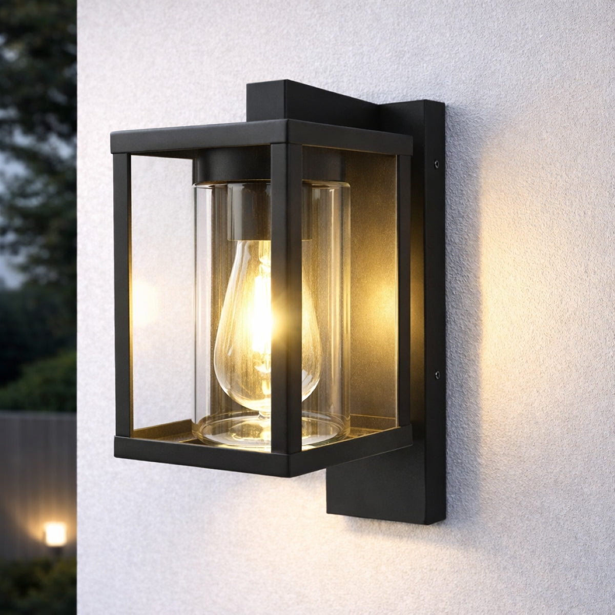 CGC ABEL Matt Black Box Lantern Wall Light