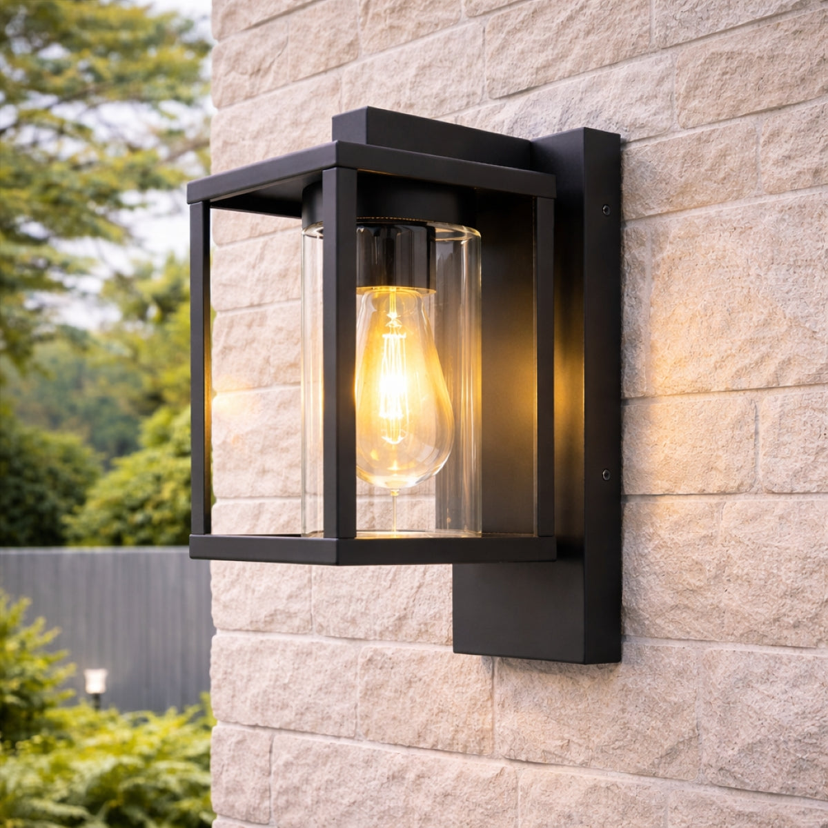CGC ABEL Matt Black Box Lantern Wall Light