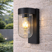 CGC Rowan Black Outdoor Wall Lantern Light with Clear Diffuser IP54
