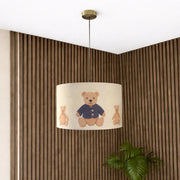 CGC BLAKE 30cm Oatmeal Linen Blue Teddy Bear Childrens Lamp Shade
