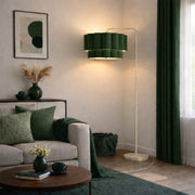 CGC Kyra Cream Angled Floor Lamp with Two Layer Large Scalloped Lampshade