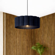 CGC Maria Scalloped Navy Drum Lampshade Large 48cm