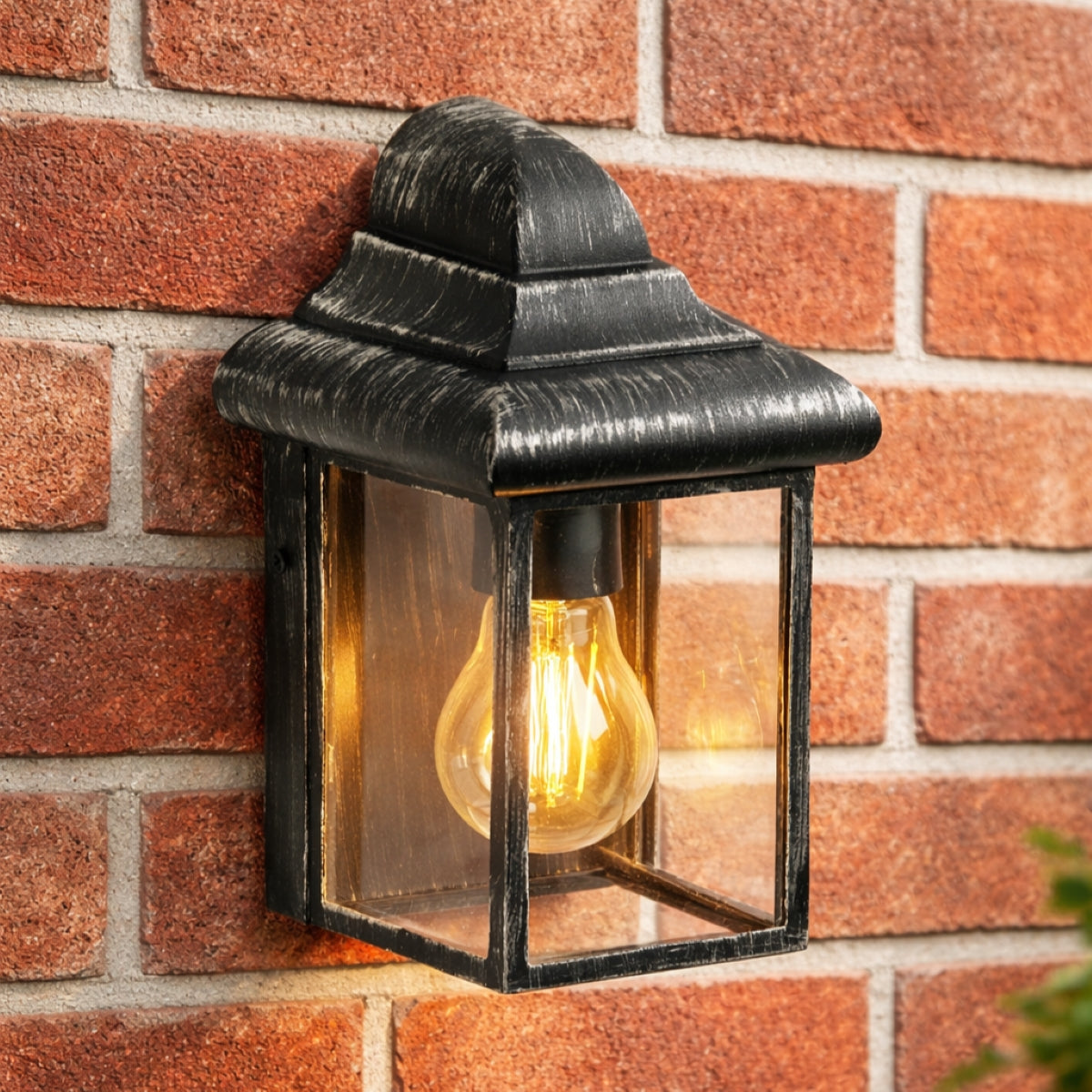 CGC CAMILA Antique Bronze Outdoor Wall Lantern Clear Diffuser