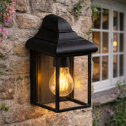 CGC CAMILA Black Outdoor Wall Lantern Clear Diffuser