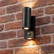 CGC VALENTINE Black Outdoor Double Wall Light With Motion Sensor