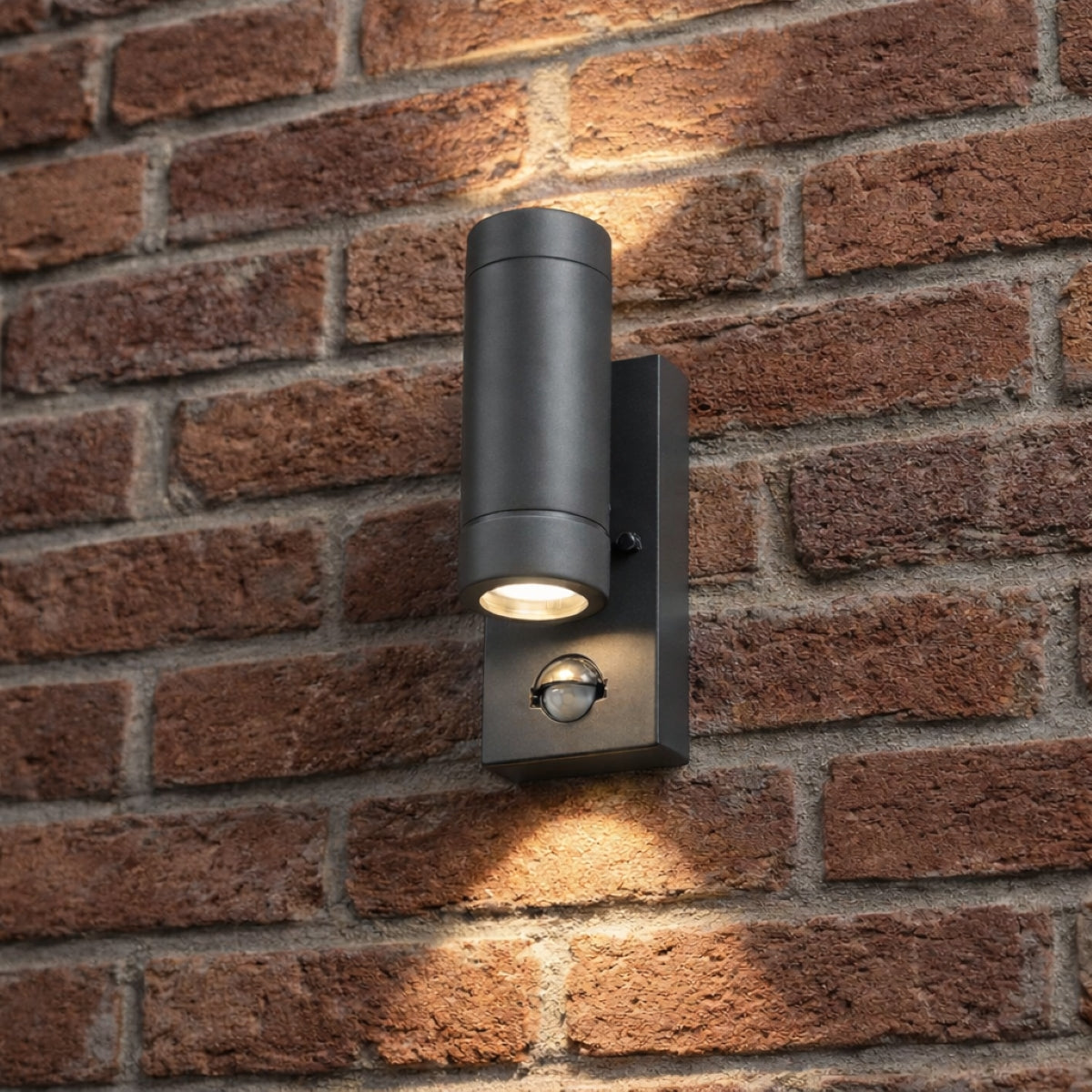 CGC VALENTINE Dark Grey Outdoor Double Wall Light With Motion Sensor
