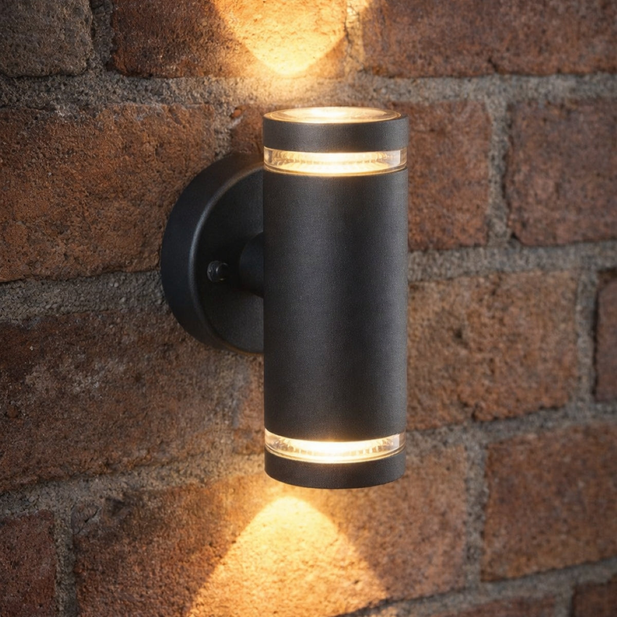CGC JENNIFER Dark Grey Outdoor Up and Down Cylinder Wall Light