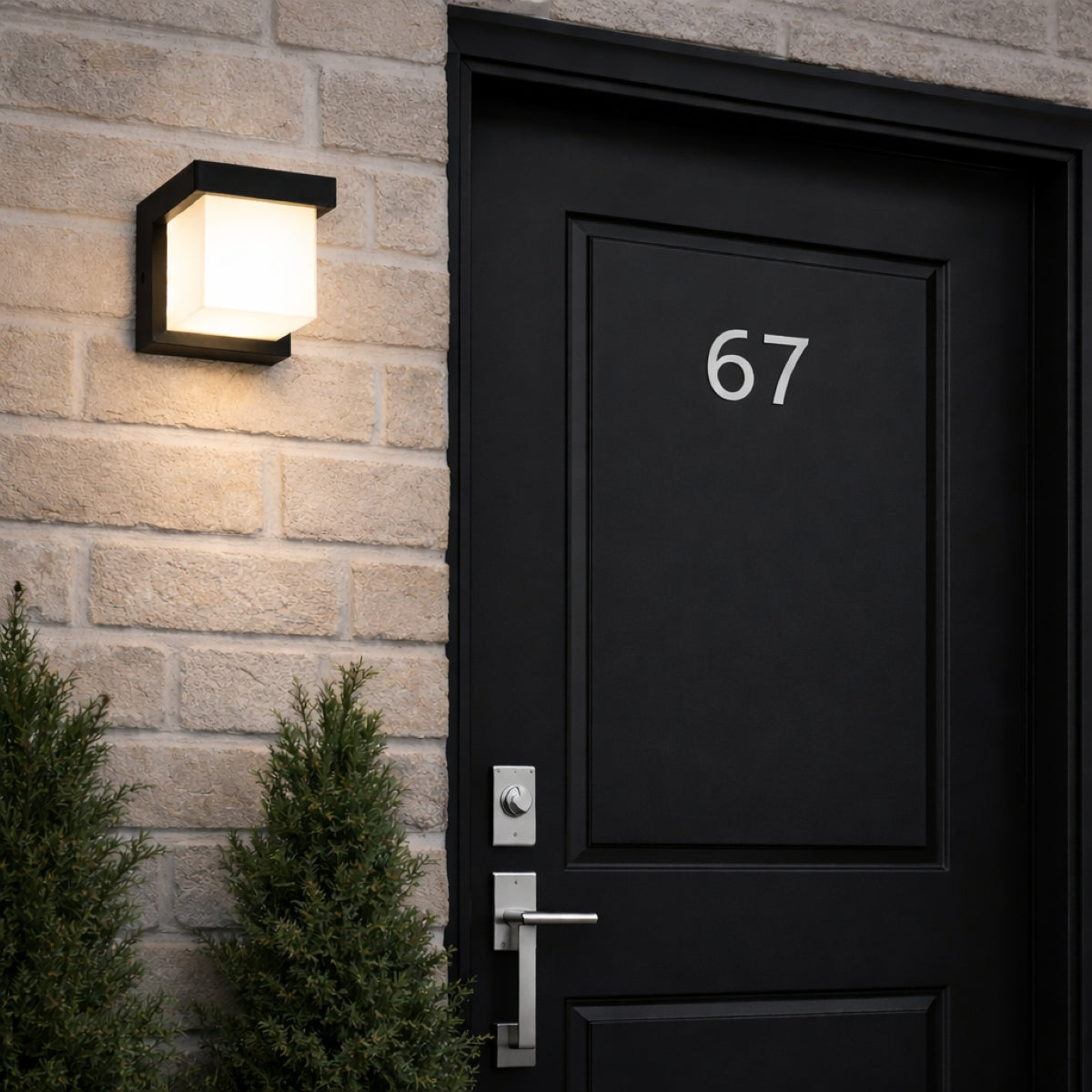 CGC ADDISON Black Cube LED Outdoor Wall Light 4000k Natural White Integrated LED IP65