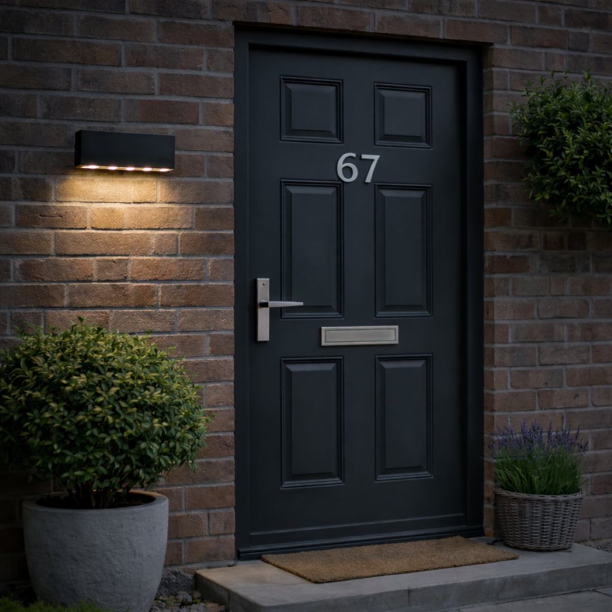 CGC DARNA Black Slim LED Outdoor Wall Light Down 4000k Natural White IP65