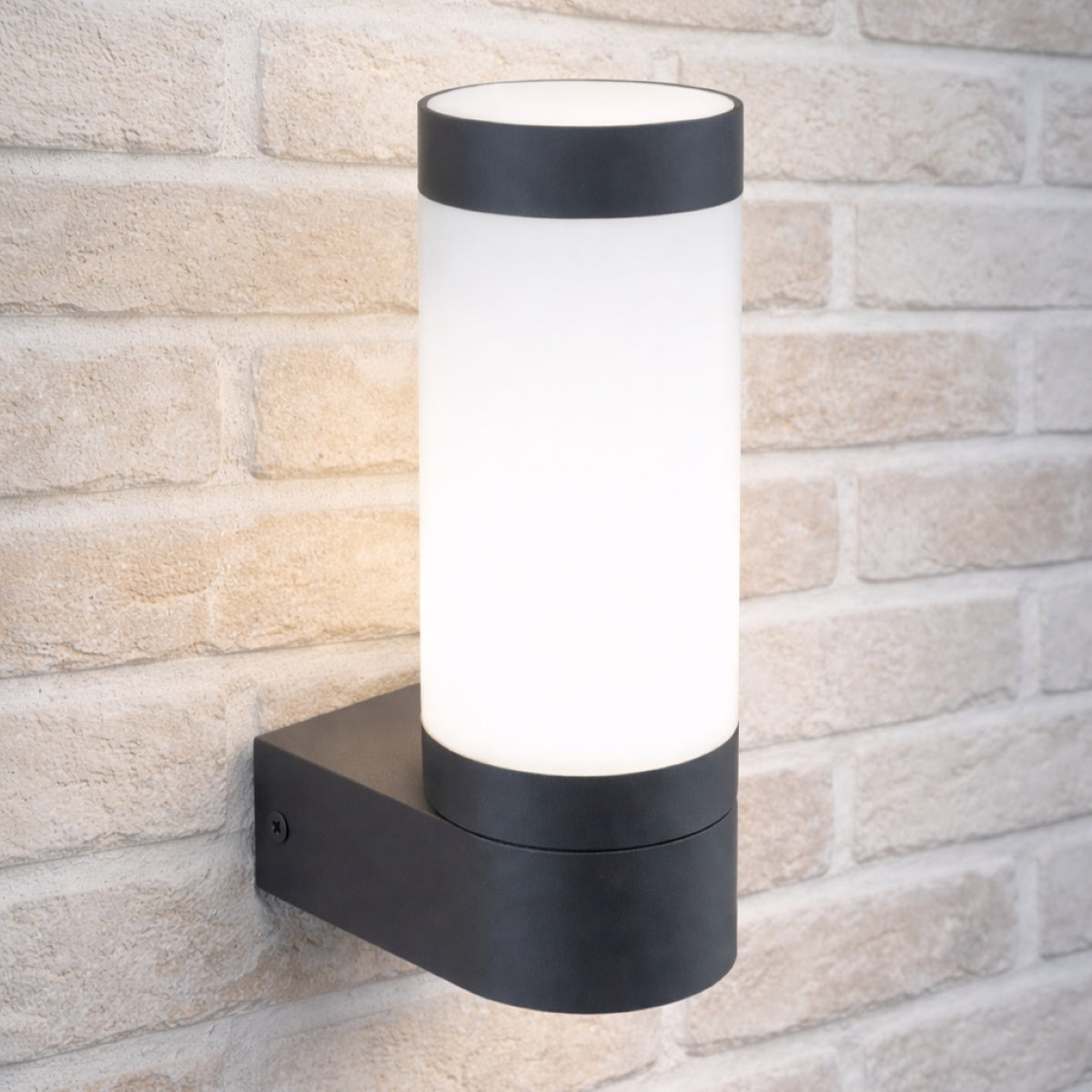 CGC ROME Anthracite Dark Grey E27 Outdoor Wall Light Opal Diffuser IP44