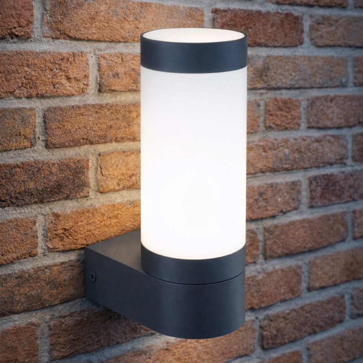 CGC ROME Anthracite Dark Grey E27 Outdoor Wall Light Opal Diffuser IP44