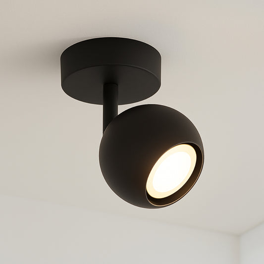 CGC NIEVE Matt Black Single GU10 Ceiling Surface Spot Light Round Head
