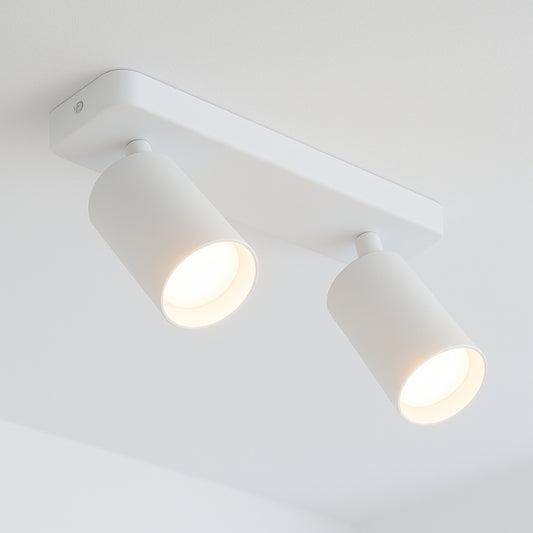 CGC NELL Twin White Round Spotlight With Adjustable Head
