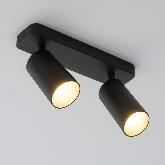 CGC NELL Twin Black Round Spotlight With Adjustable Head