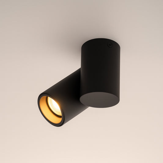 CGC LUP Black Modern Single GU10 Adjustable Ceiling Spotlight