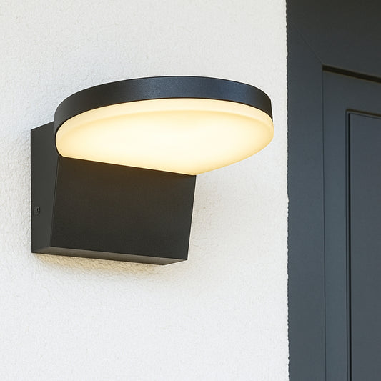 CGC AUBREY Black Curved LED Outdoor Wall Light 4000k Natural White Integrated LED IP65