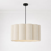 CGC Maria Scalloped Cream Fine Luxury Linen Drum Lampshade Large 48cm