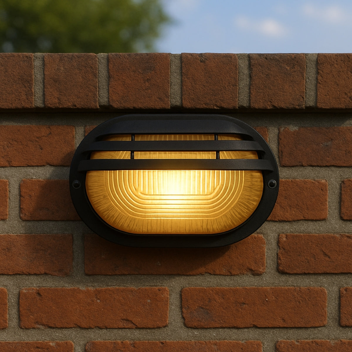 CGC BONNIE  Black Oval Eyelid Outdoor Wall Light