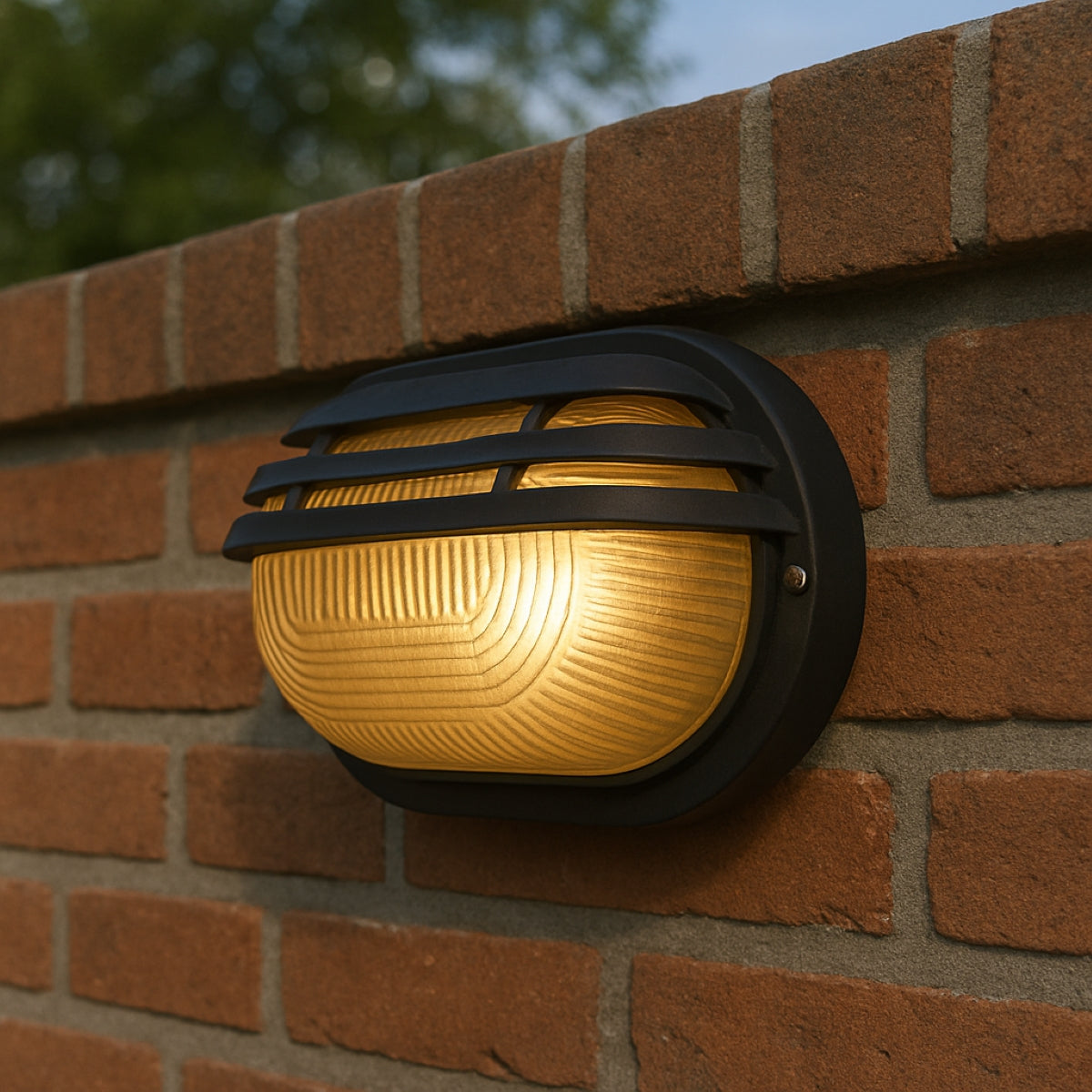 CGC BONNIE  Black Oval Eyelid Outdoor Wall Light