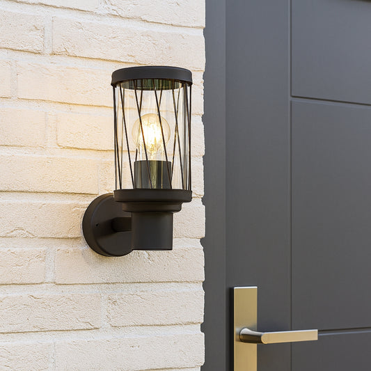 CGC CORA Dark Grey Diagonal Pattern Wall Light