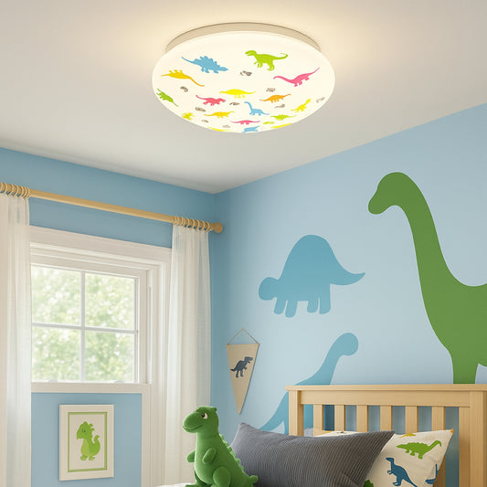 CGC DINO Large Round Children's Bedroom Ceiling LED Light Dinosaur Flush Mount