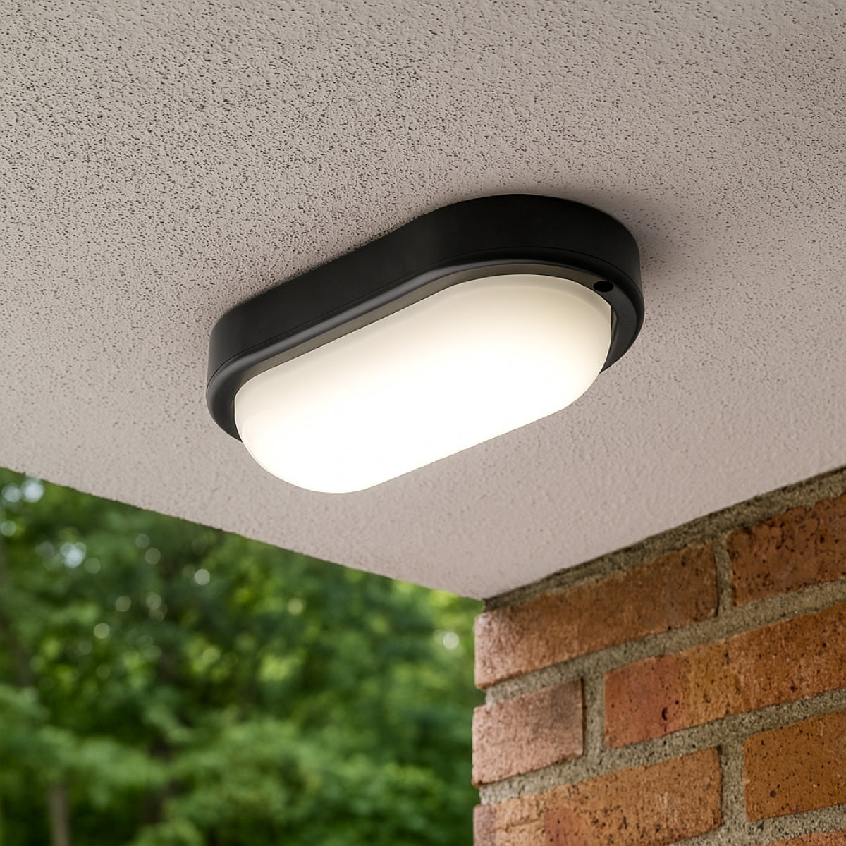CGC KODO Black Oval Ceiling Wall Light Surface Mount LED, 18W, 1620lm, 4000K
