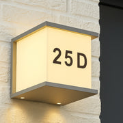 CGC JUNE Grey Outdoor Cube Wall Light With House Number IP54