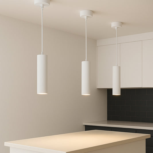 CGC RUTH White Suspended Cylinder Ceiling Light