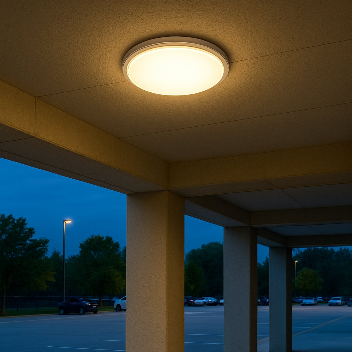 CGC JOY Grey Round Large Bulkhead Wall Ceiling Light